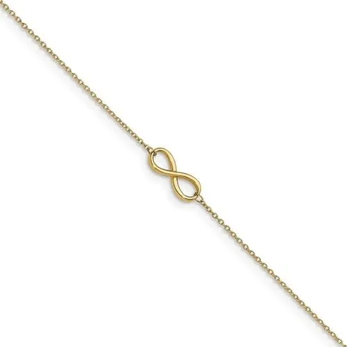 14K Polished Infinity Anklet