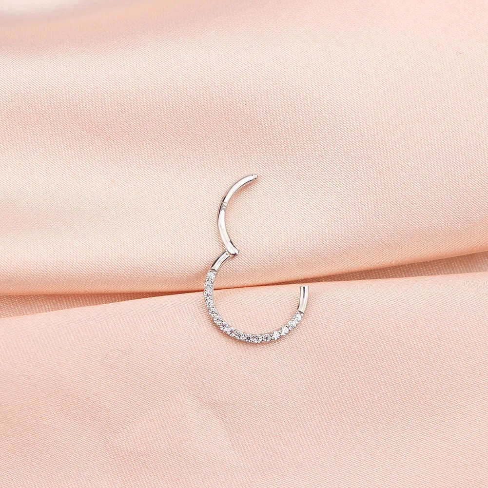 16G Septum Ring 14K White Gold Daith Jewelry