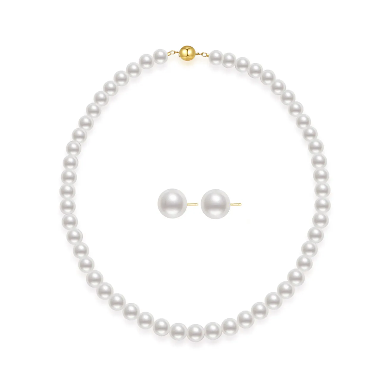 18k Gold Top Quality Aurora HANADAMA Akoya Pearl Set KS00015