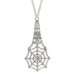 1928 Jewelry Chain Spider Web Drop Necklace 22"