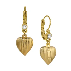 1928 Jewelry Crystal & Classic Heart Drop Earrings