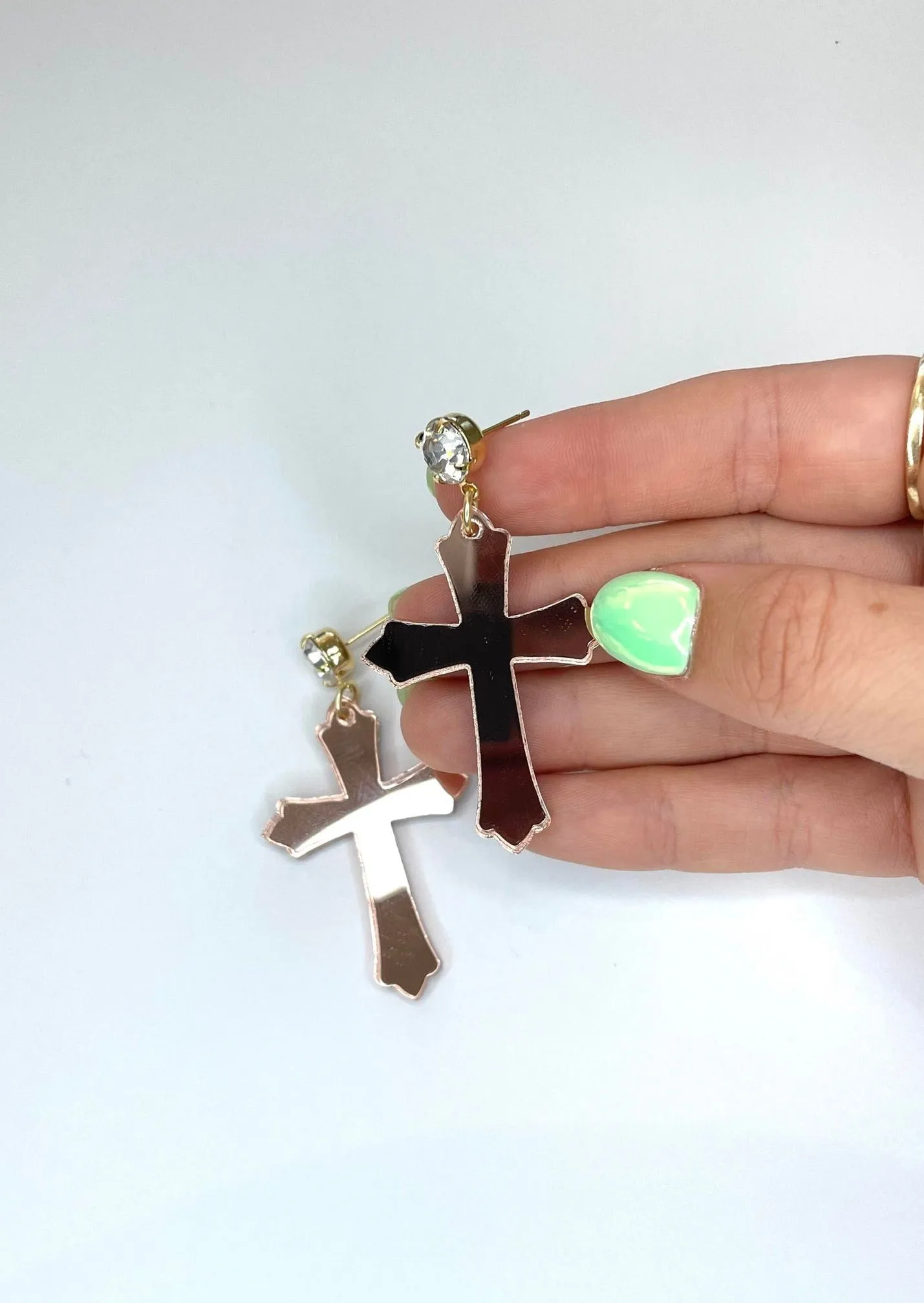 Acrylic Cross Earrings