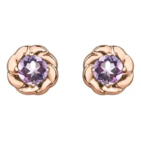 Amethyst Flower Earrings