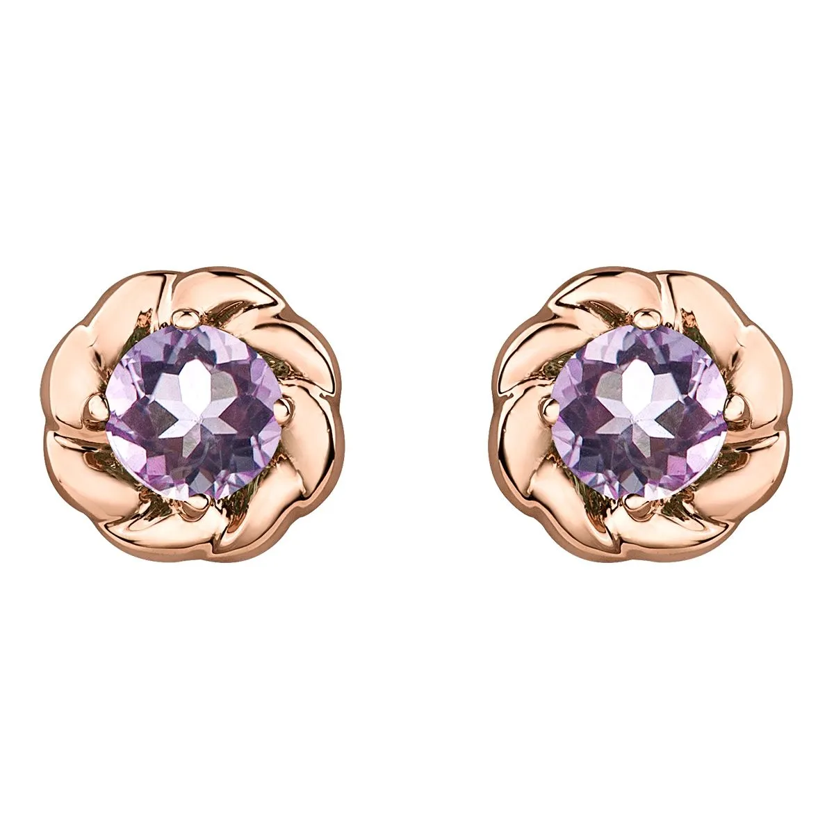 Amethyst Flower Earrings