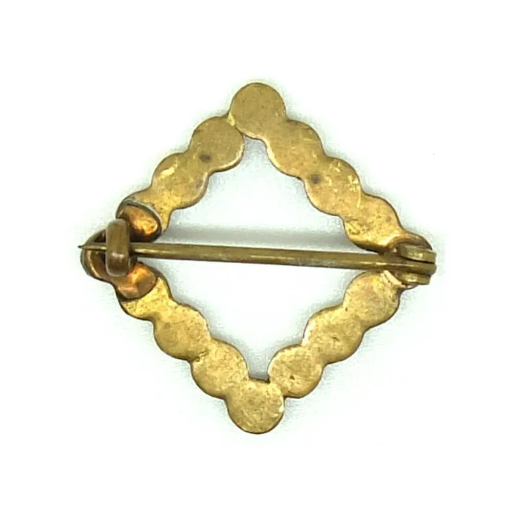 Antique Victorian 1890 Paste Square Brooch