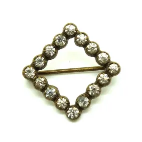 Antique Victorian 1890 Paste Square Brooch