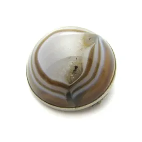 Antique Victorian Silver Banded Agate Brooch