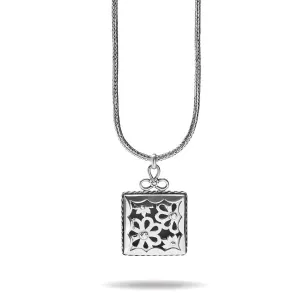 Bali Lacy Daisy Square Pendant Necklace