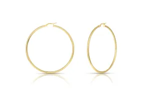 Better Jewelry Hoop Earrings .925 Sterling Silver Gold Plated 2mm