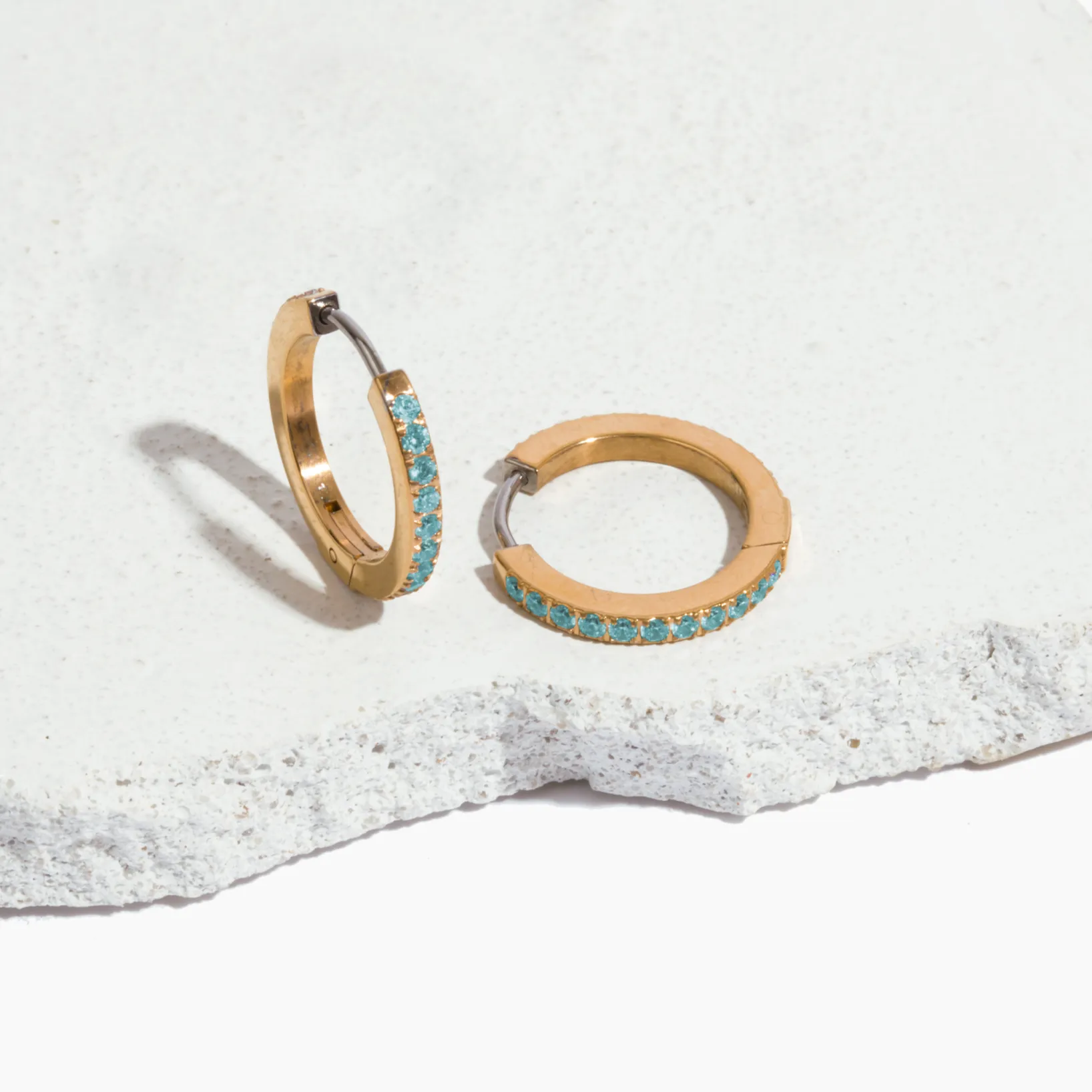 Birthstone Hoop Earrings