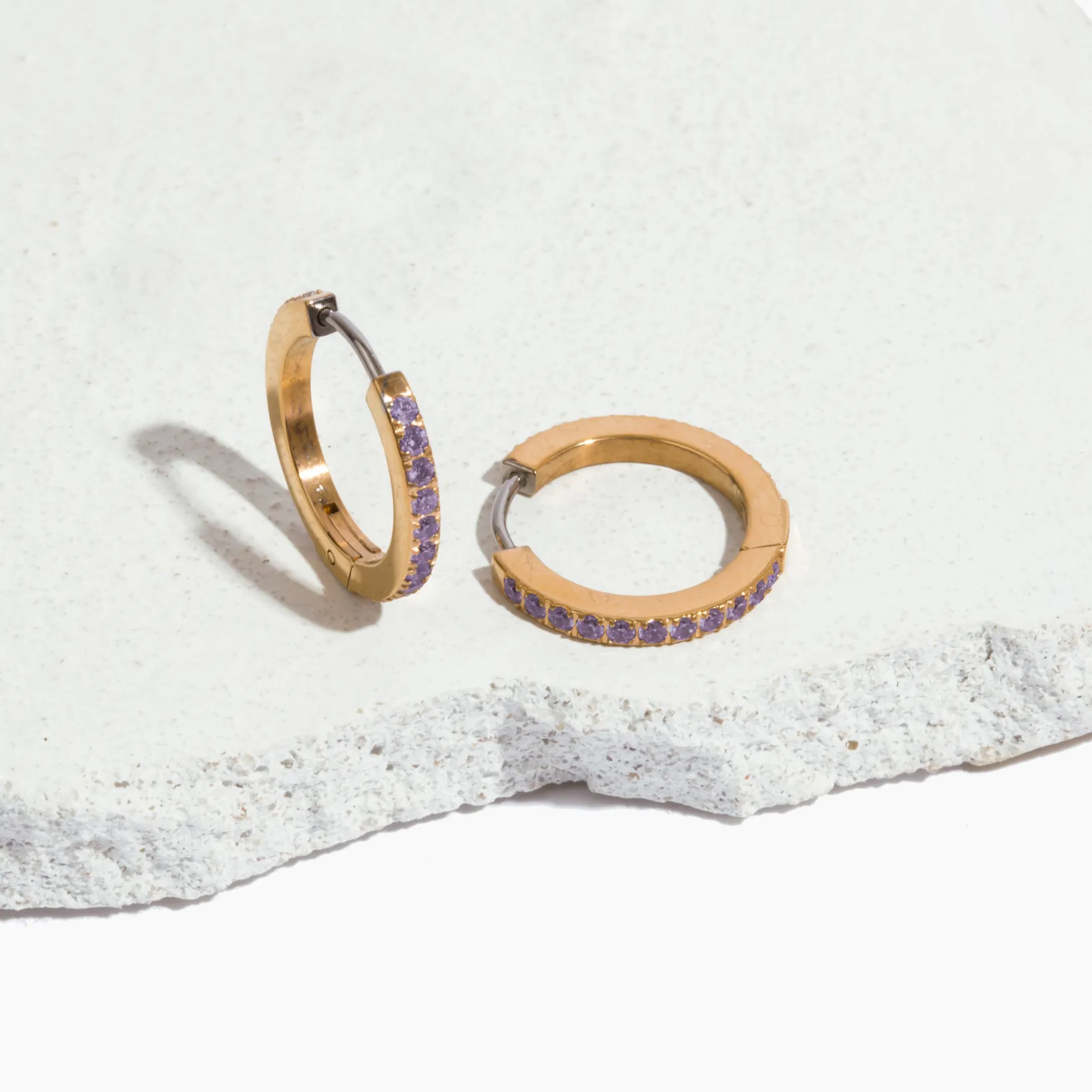 Birthstone Hoop Earrings