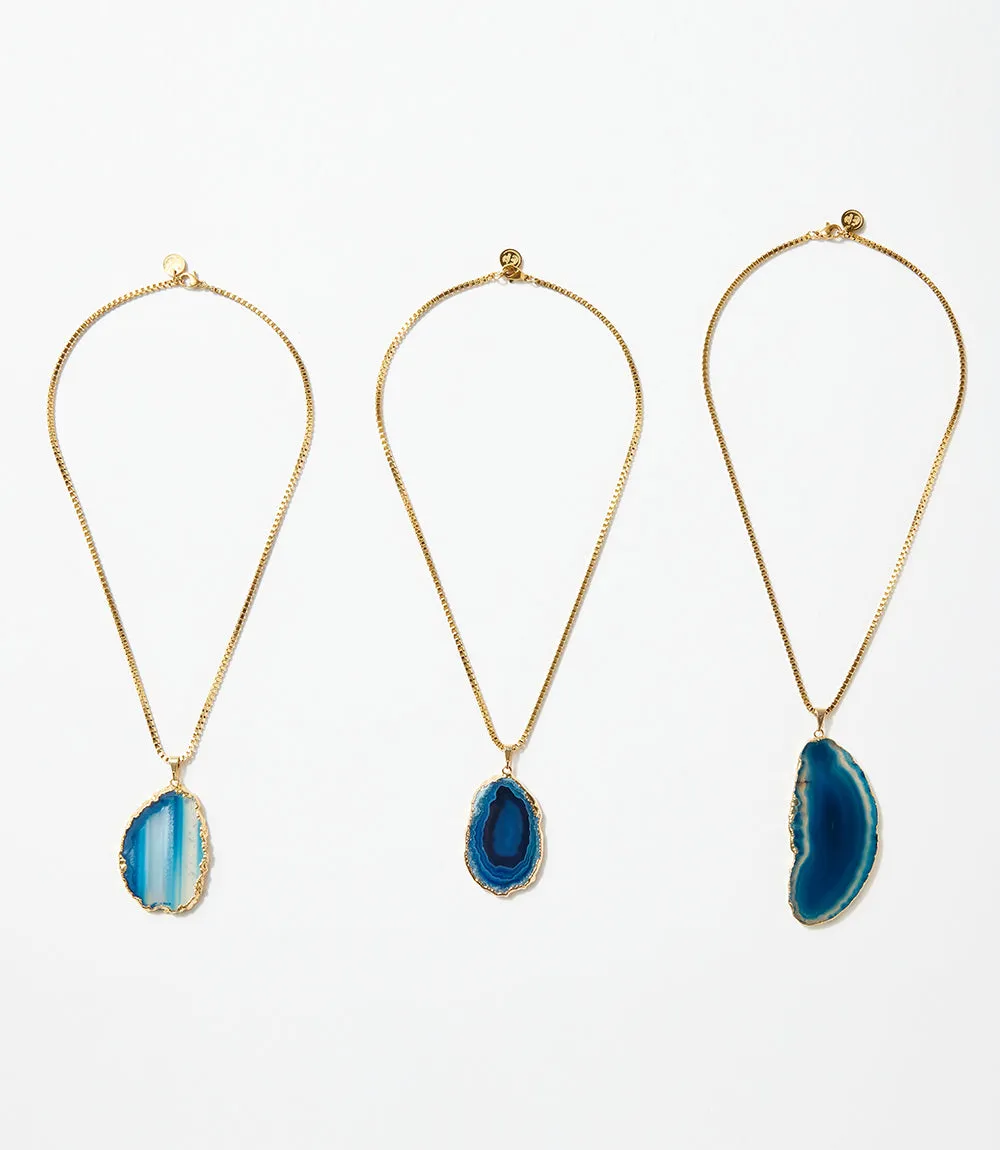 Blue Agate Pendant Necklace