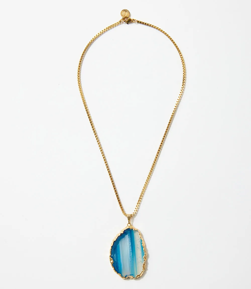 Blue Agate Pendant Necklace