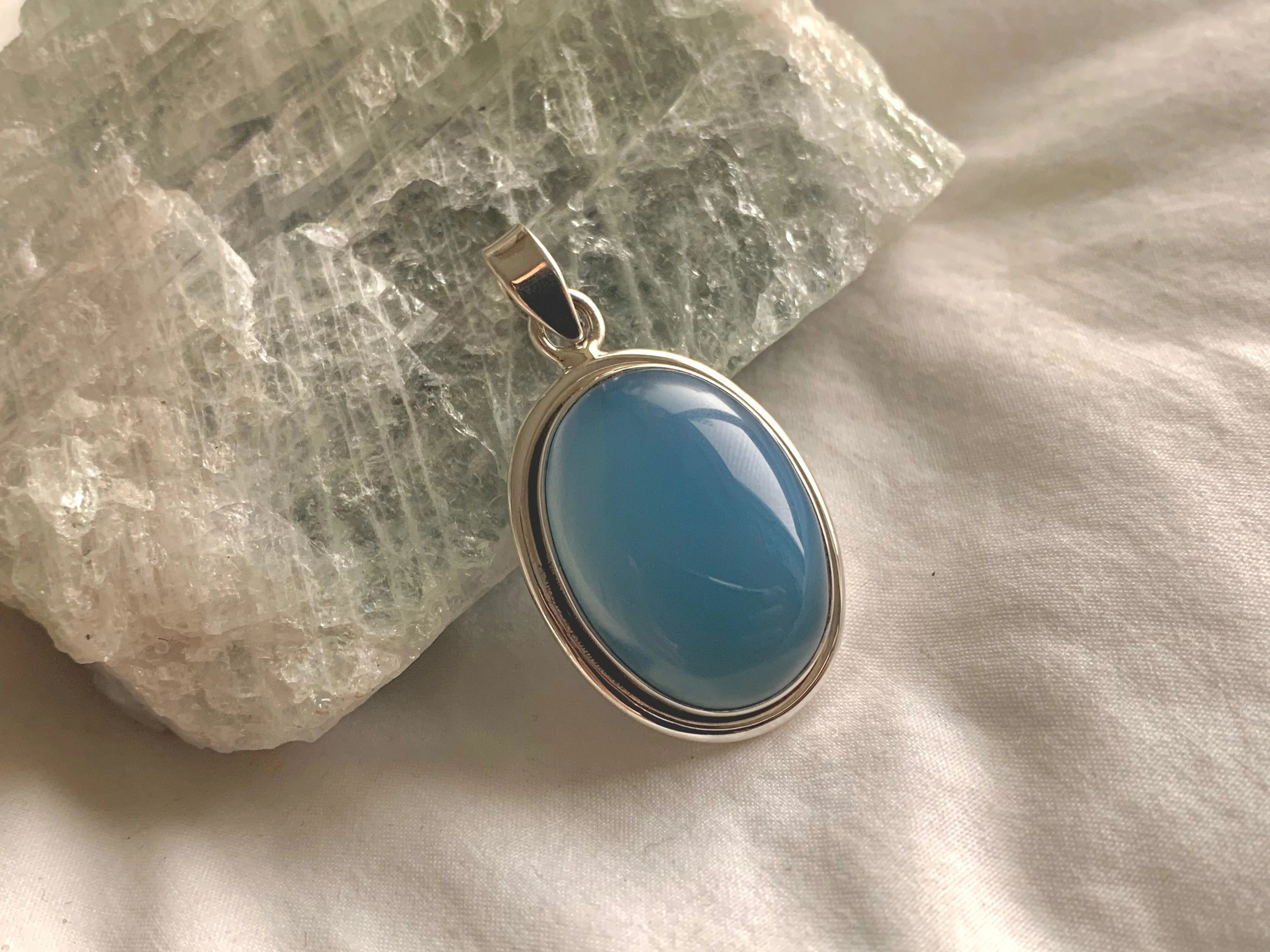 Blue Chalcedony Brea Pendant