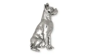 Boxer Brooch Pin Jewelry Sterling Silver Handmade Dog Brooch Pin D34-BP