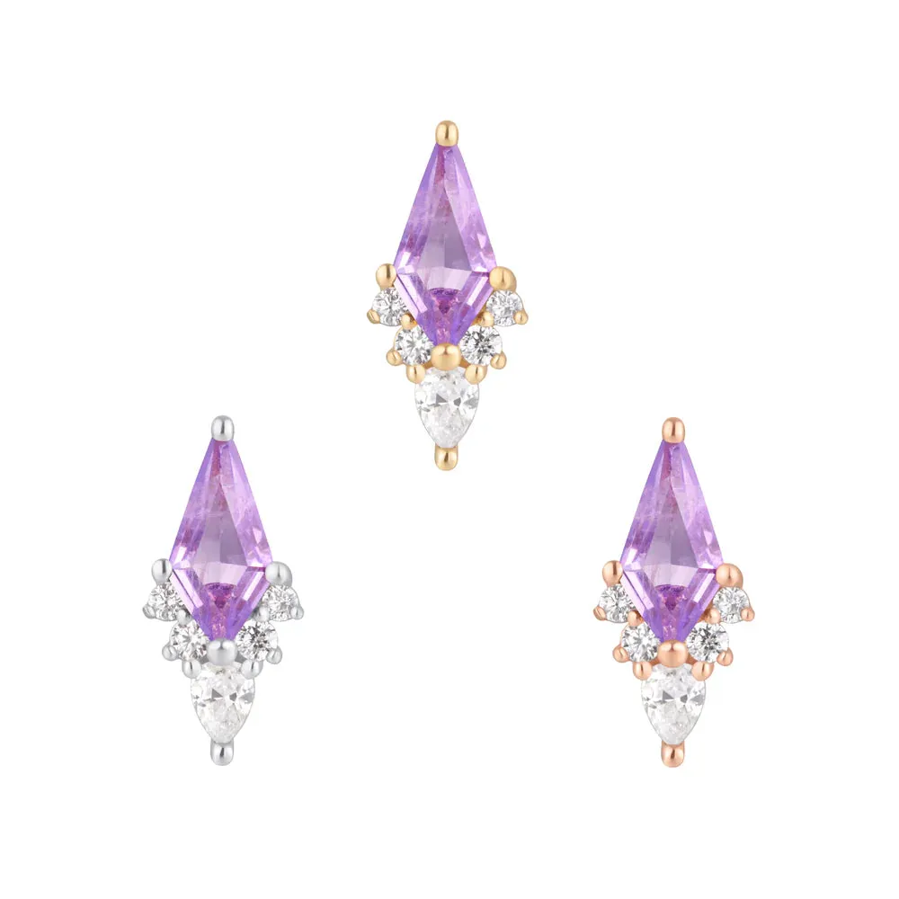 BUDDHA JEWELRY AFTERGLOW - AMETHYST   CZ - THREADLESS END