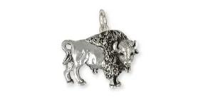 Buffalo Charm Jewelry Sterling Silver Handmade Bison Charm BUF6-2C