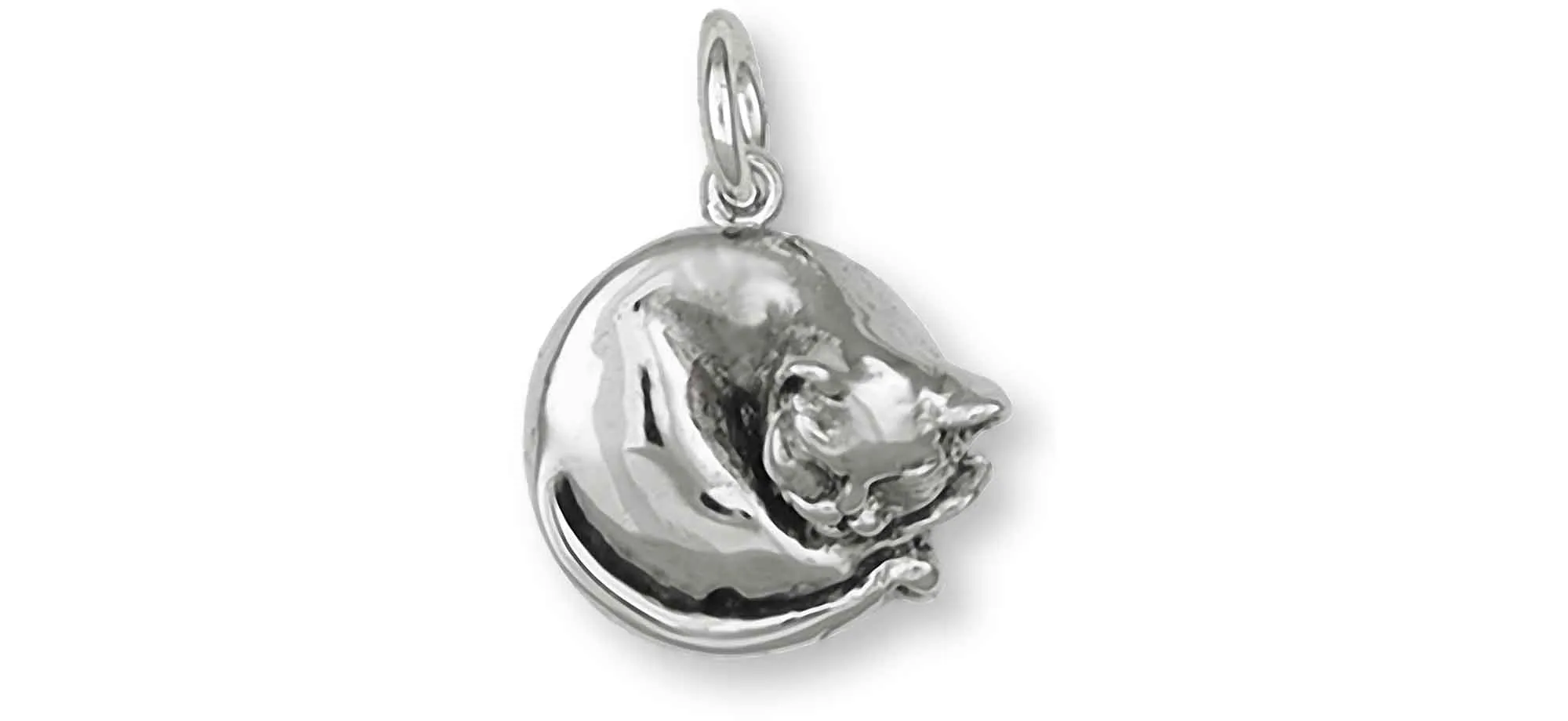 Cat Jewelry Sterling Silver Handmade Cat Charm  CT52-C