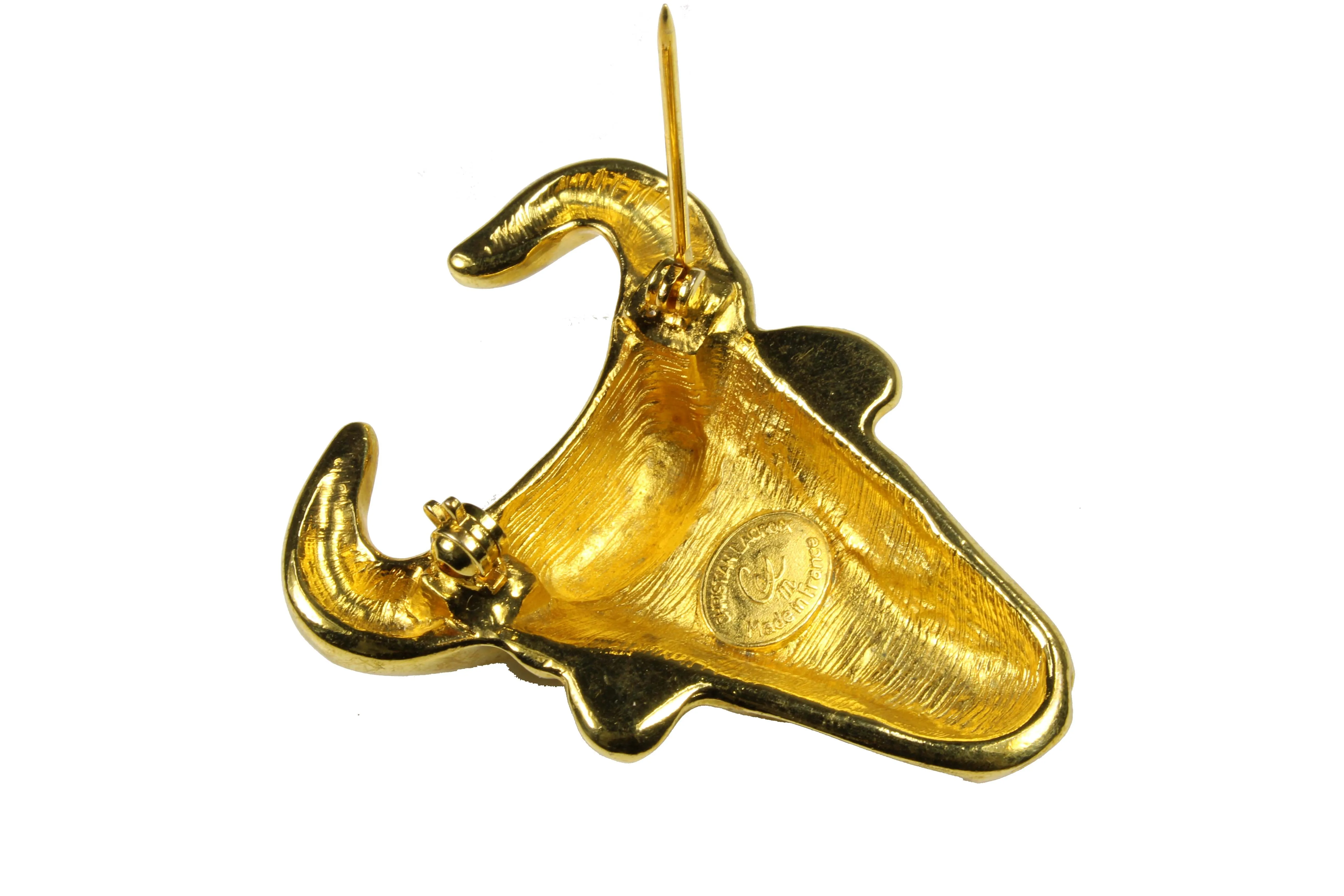 CHRISTIAN LACROIX bull head brooch