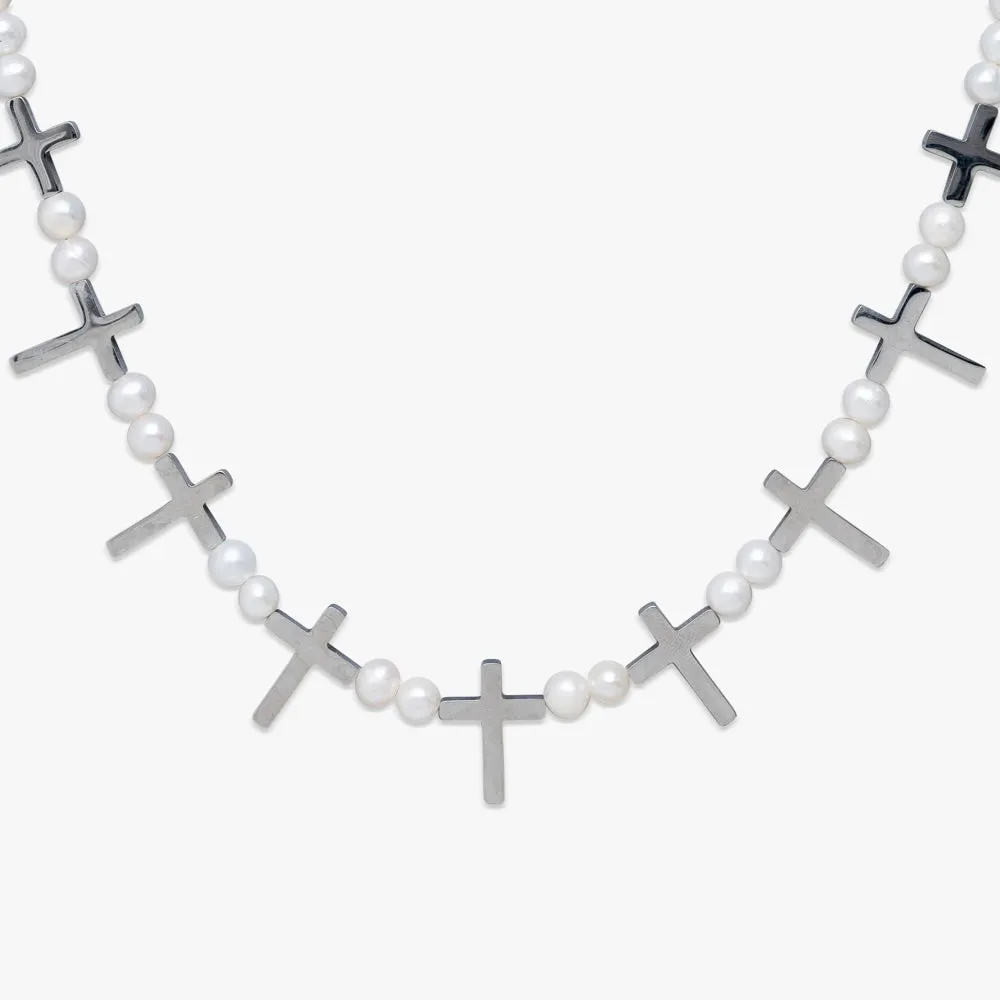 Cross Pearl Necklace