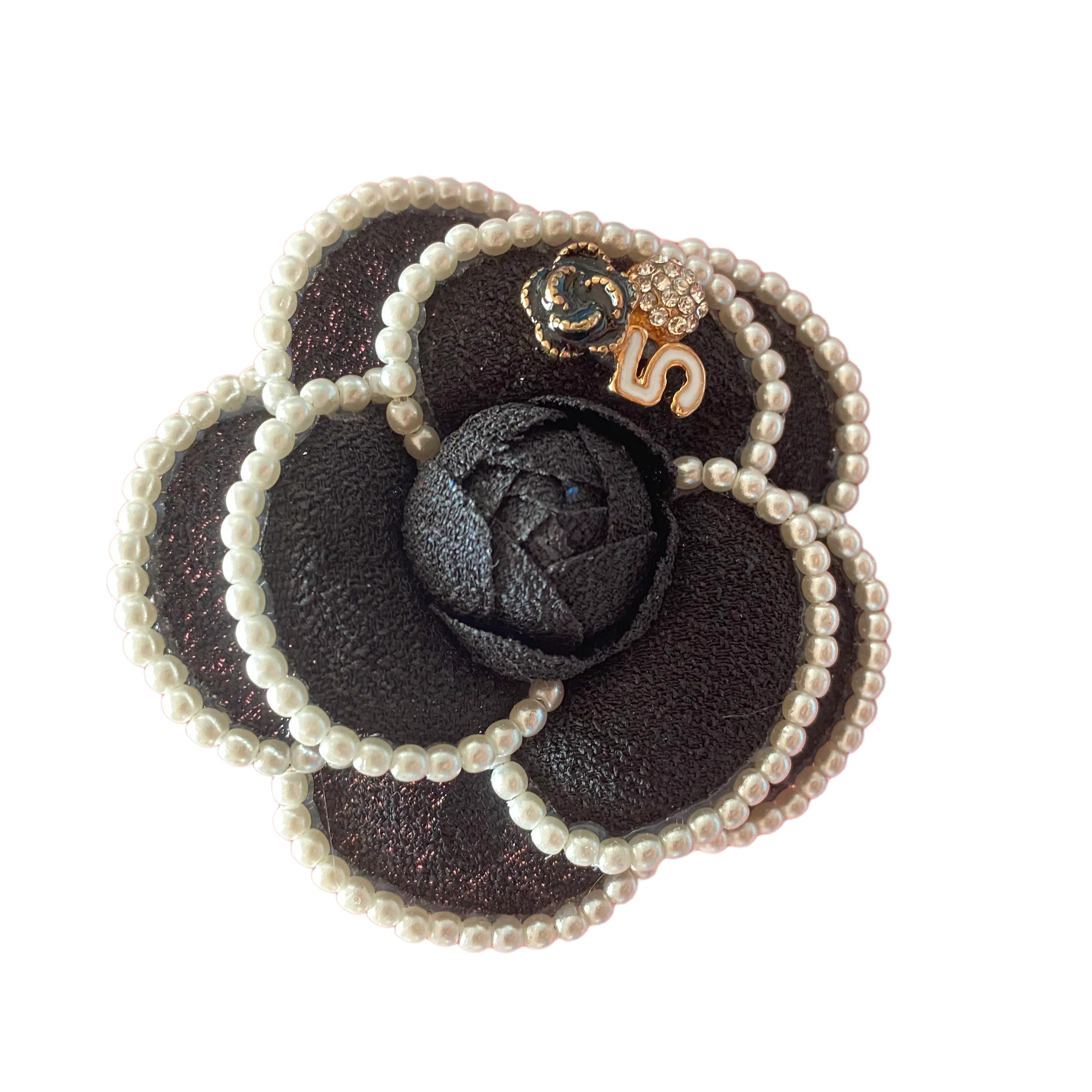 Felt Pearl Flower Brooch