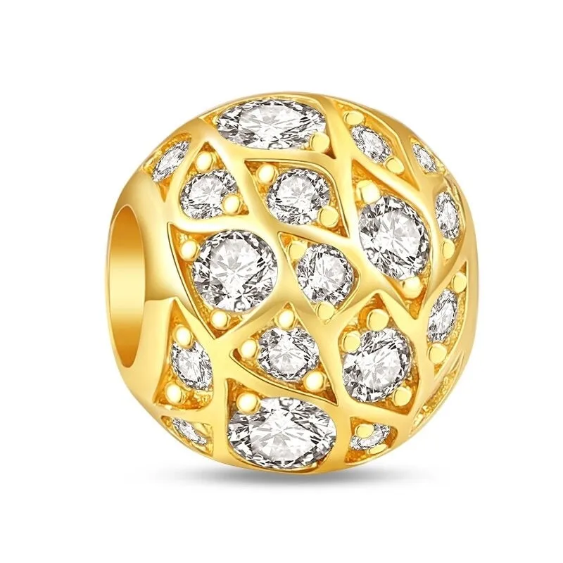 Golden Zircon Shiny Bead For Women DIY Jewelry