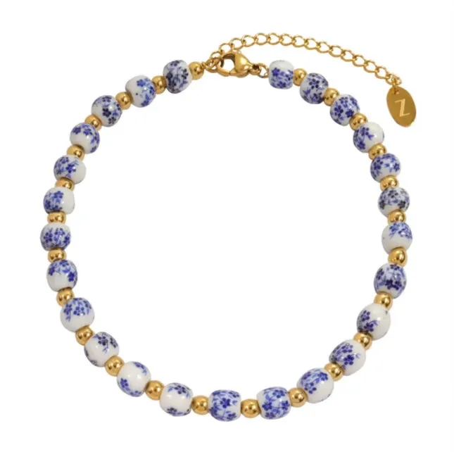 Greece Blue Bead Anklet