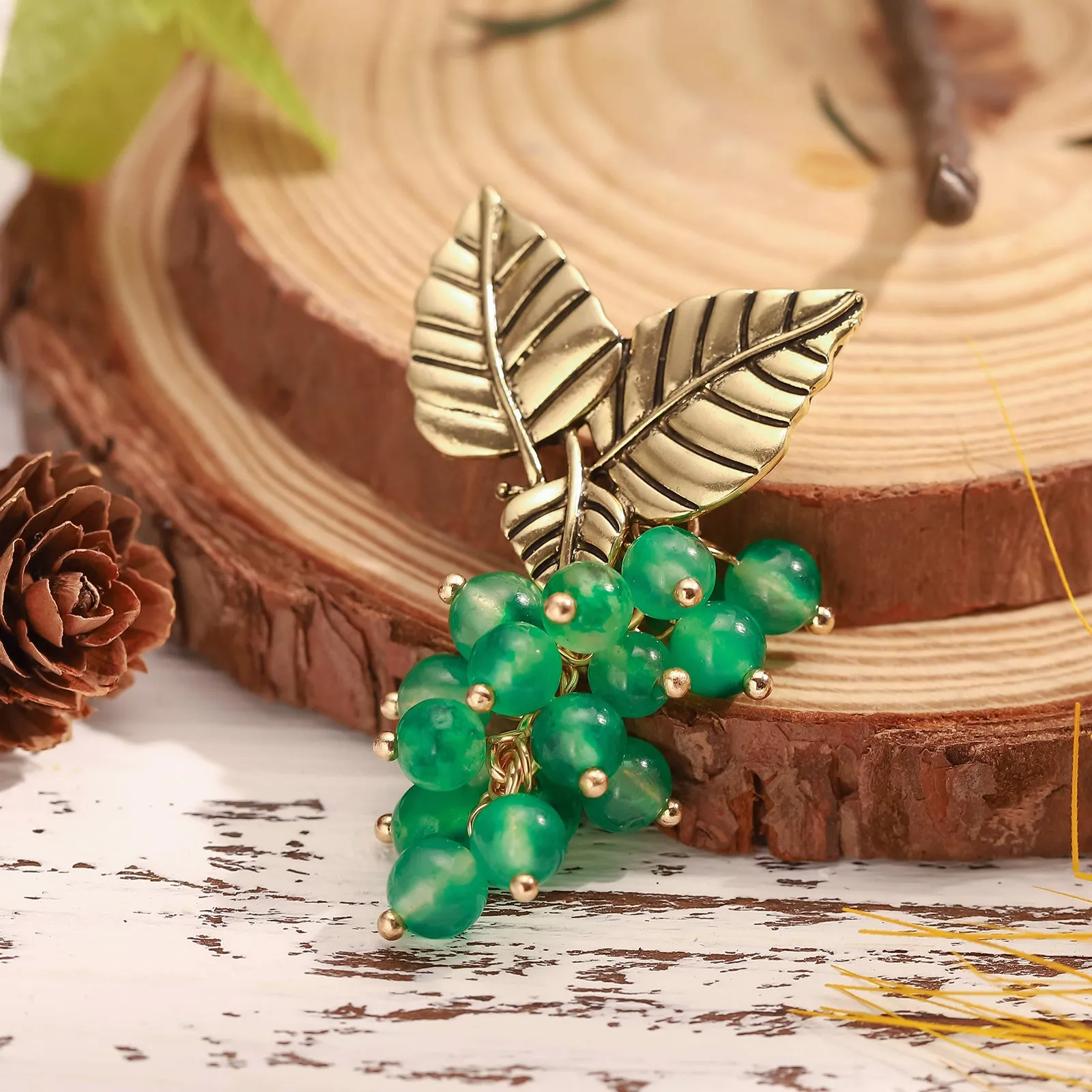 Green Grape Brooch