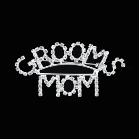 Grooms Mom Rhinestone Pin Brooch