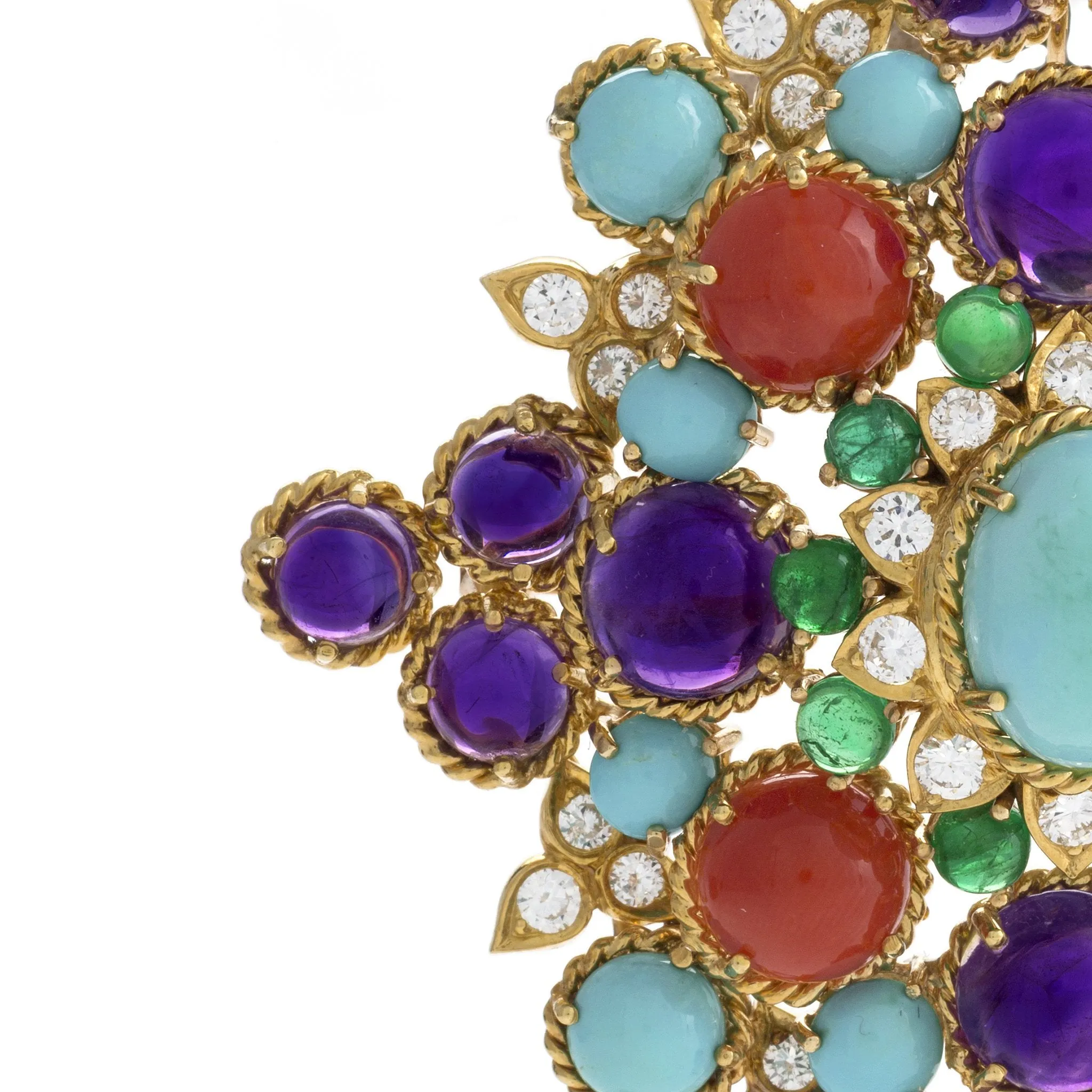 Henry Dunay Colorful Multi-Gemstone Brooch