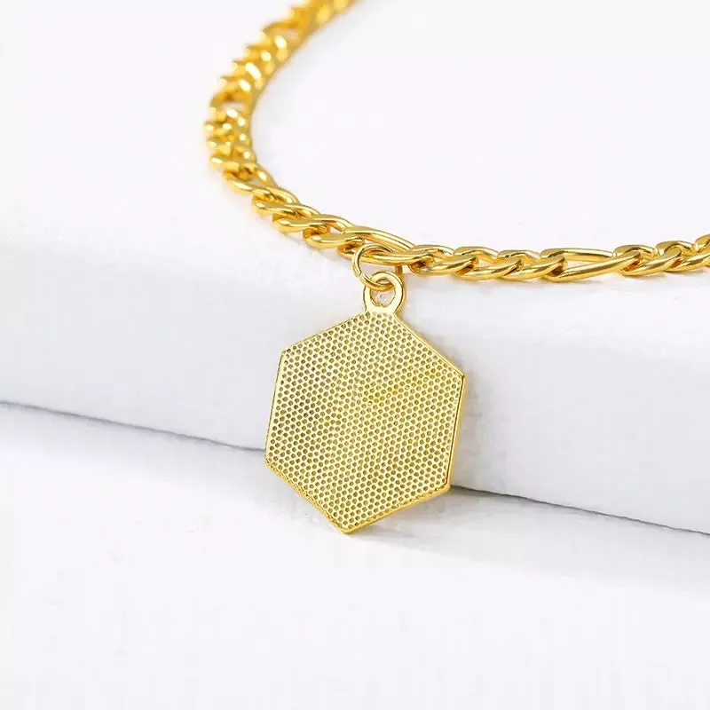 Hexagon Initial Anklet