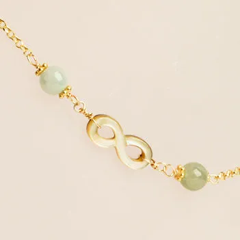 Elegant Infinity Jade Anklet for Optimal Style and Grace