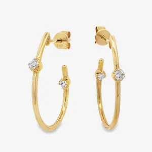 J-Hoop Diamond Kissed Earrings