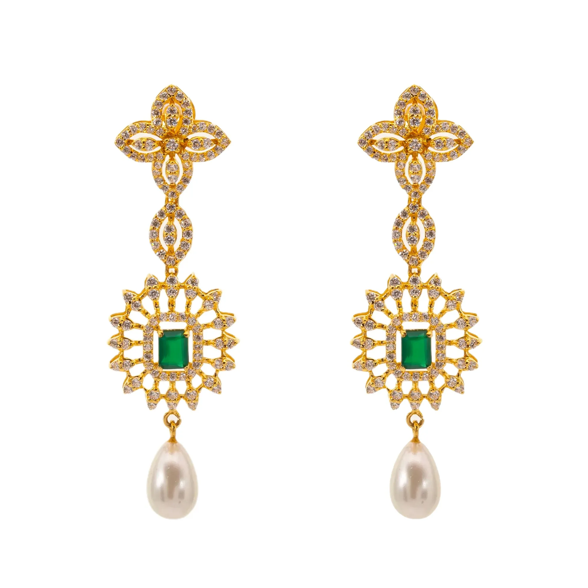 Jaya Jewelry Set w/ 22K Yellow Gold & Emeralds (77.8gm)