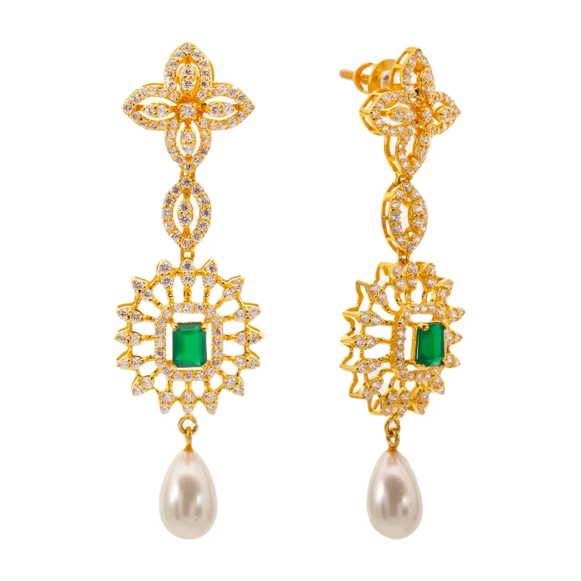 Jaya Jewelry Set w/ 22K Yellow Gold & Emeralds (77.8gm)