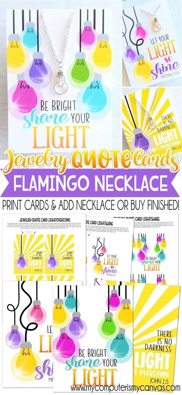 Jewelry QUOTE Cards {LIGHT BULB} PRINTABLE