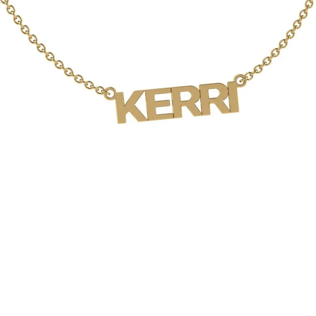 KERRI Block Name Necklace Gold