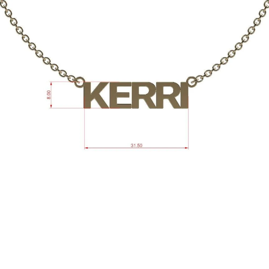 KERRI Block Name Necklace Gold