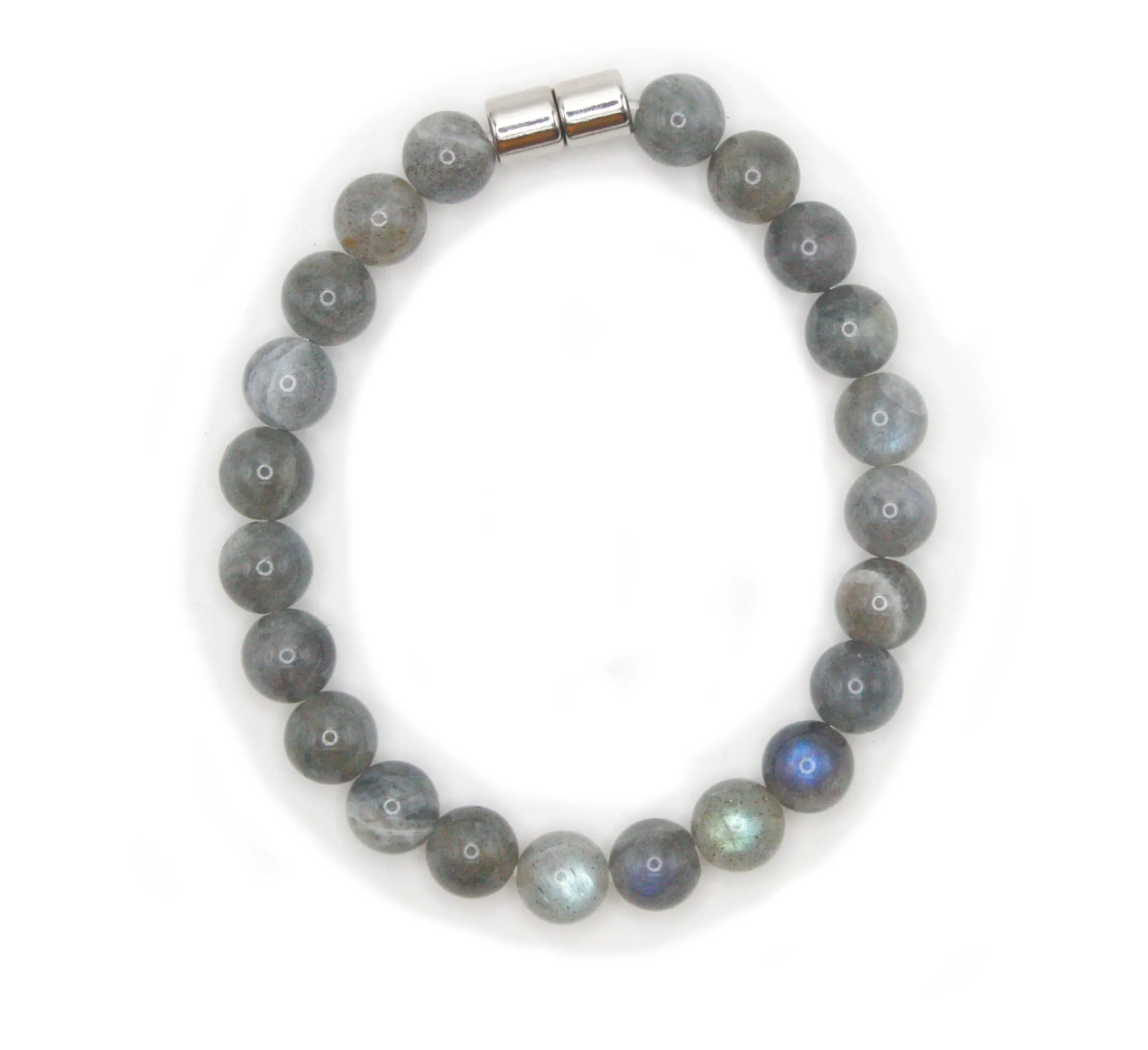 Labradorite Bracelet - Crystal Jewelry - 8mm Protection Stones - Magnetic Clasps