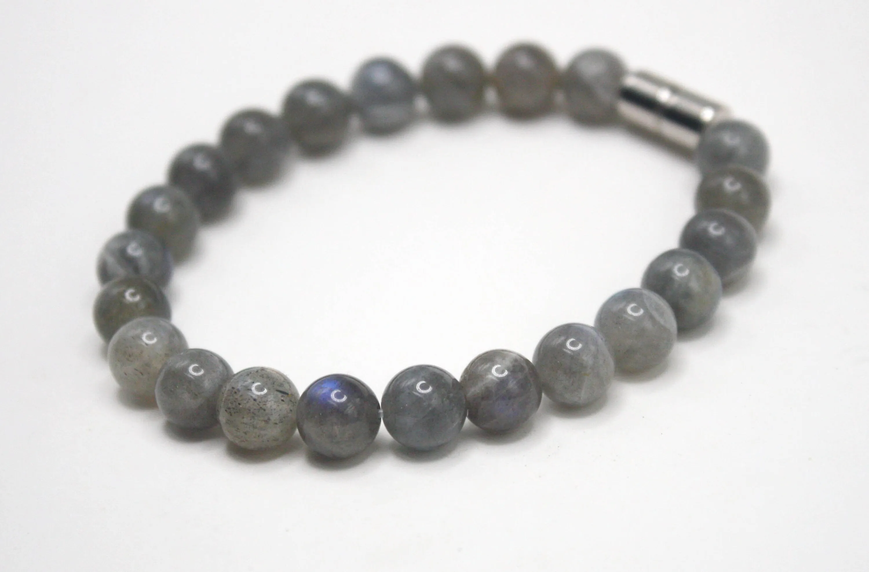 Labradorite Bracelet - Crystal Jewelry - 8mm Protection Stones - Magnetic Clasps