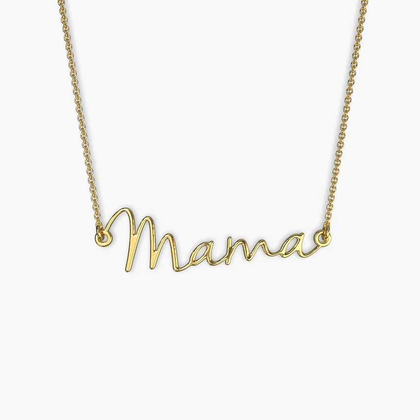 Mama Script Necklace