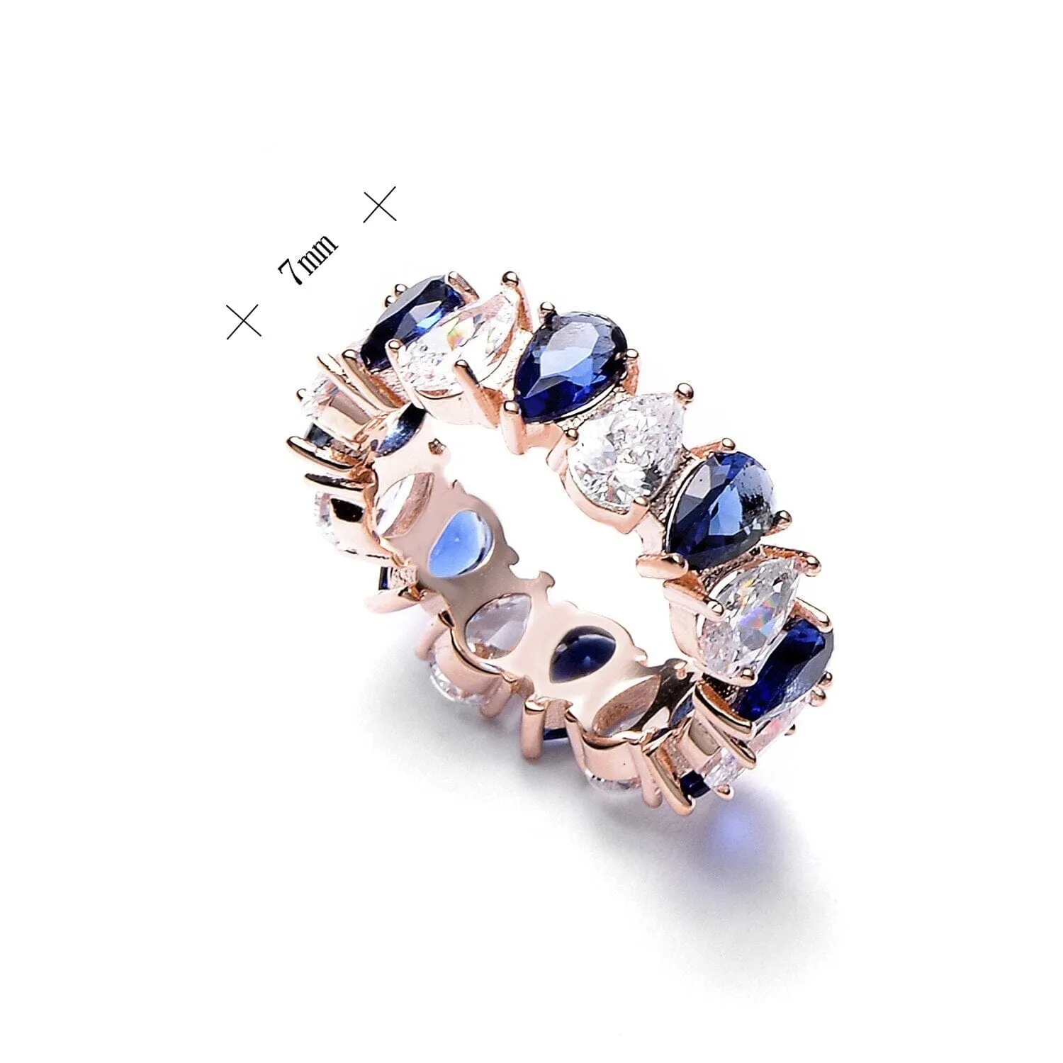 Modern Luxury Jewelry CZ Sapphire Ring - 925 Sterling Silver