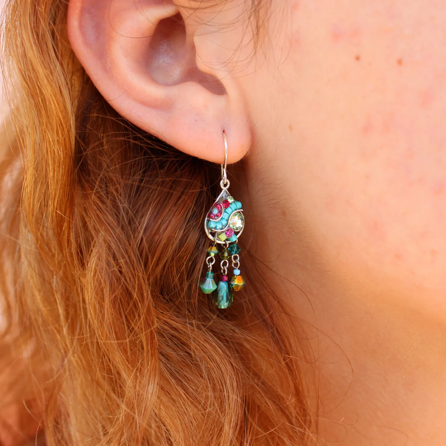 Mosaic Teal Earrings