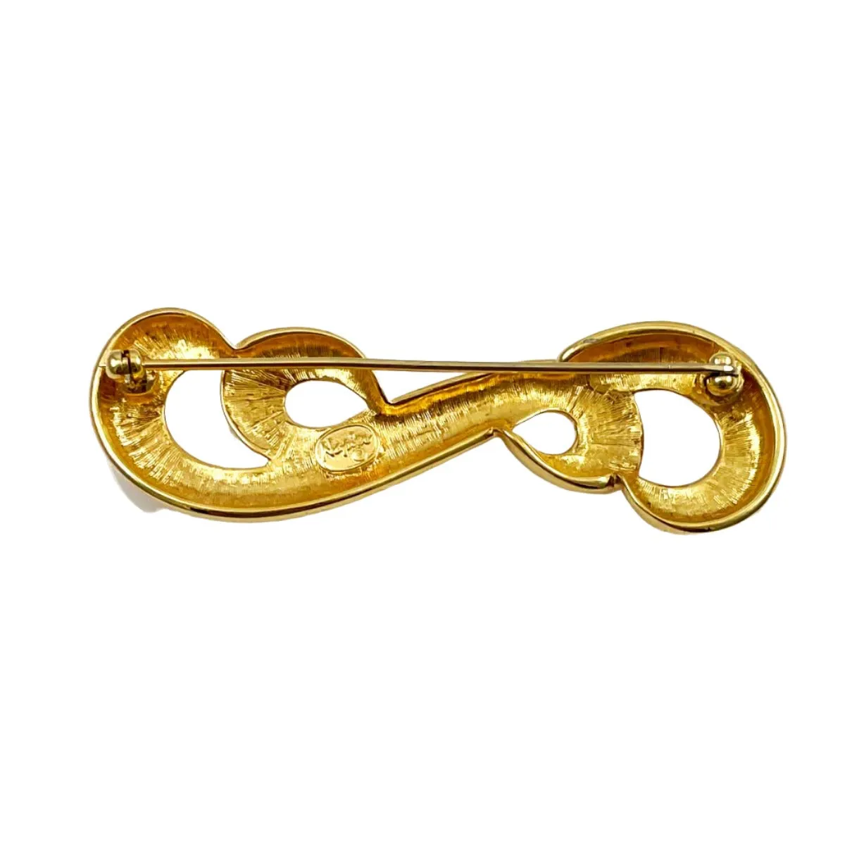 Napier Scrolling Gold Brooch Vintage