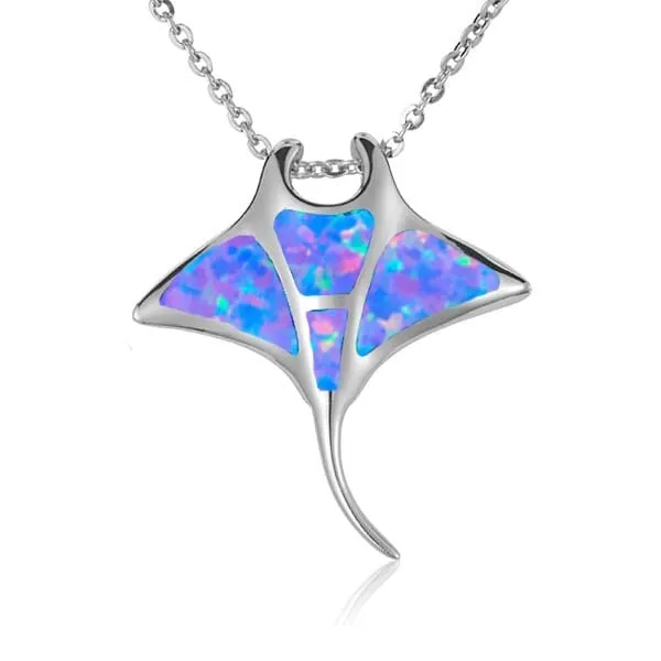 Opal Manta Ray Pendant