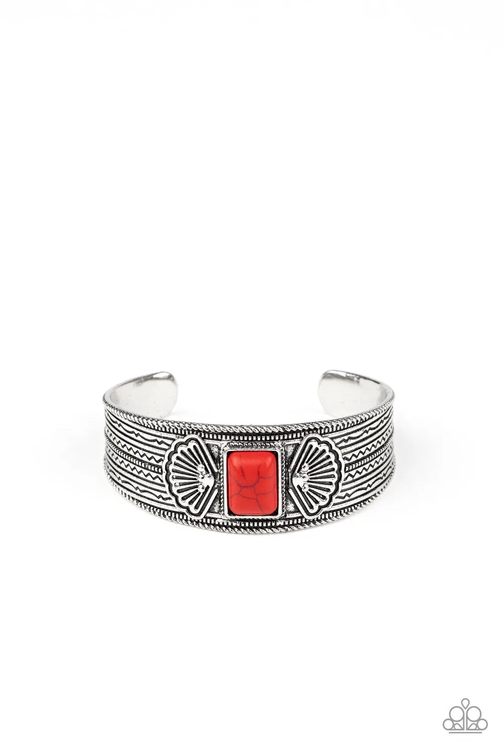 Paparazzi Bracelet ~ Ocean Mist - Red Cuff Bracelet