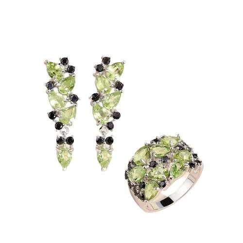 Peridot 925 Sterling Silver Jewelry Set