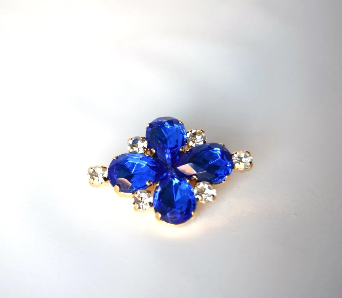 Sapphire Teardrop Brooch