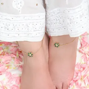 Silver 92.5 Flower Anklet