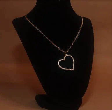 Stainless Steel Dangling Gold Heart Necklace Jewelry For Women